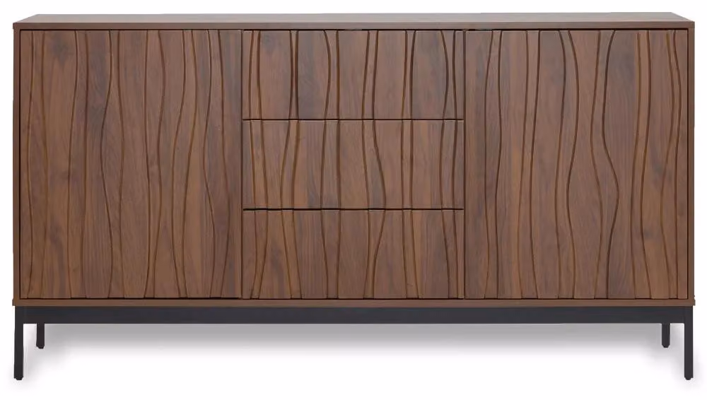Mobile contenitore - Credenza - Larghezza 150 cm - 3 cassetti - Ampio armadio contenitore - Adatto per cucina, soggiorno e ingresso
