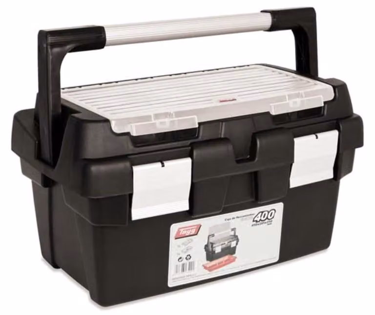 Valigetta per attrezzi da 12 litri - Plastica nera - 40x22,5x19 cm