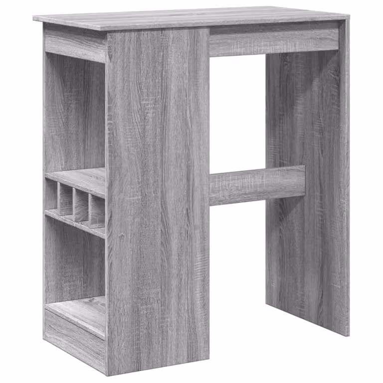 Tavolo Bar con Rastrelliera Grigio 102x50x103,5cm Multistrato