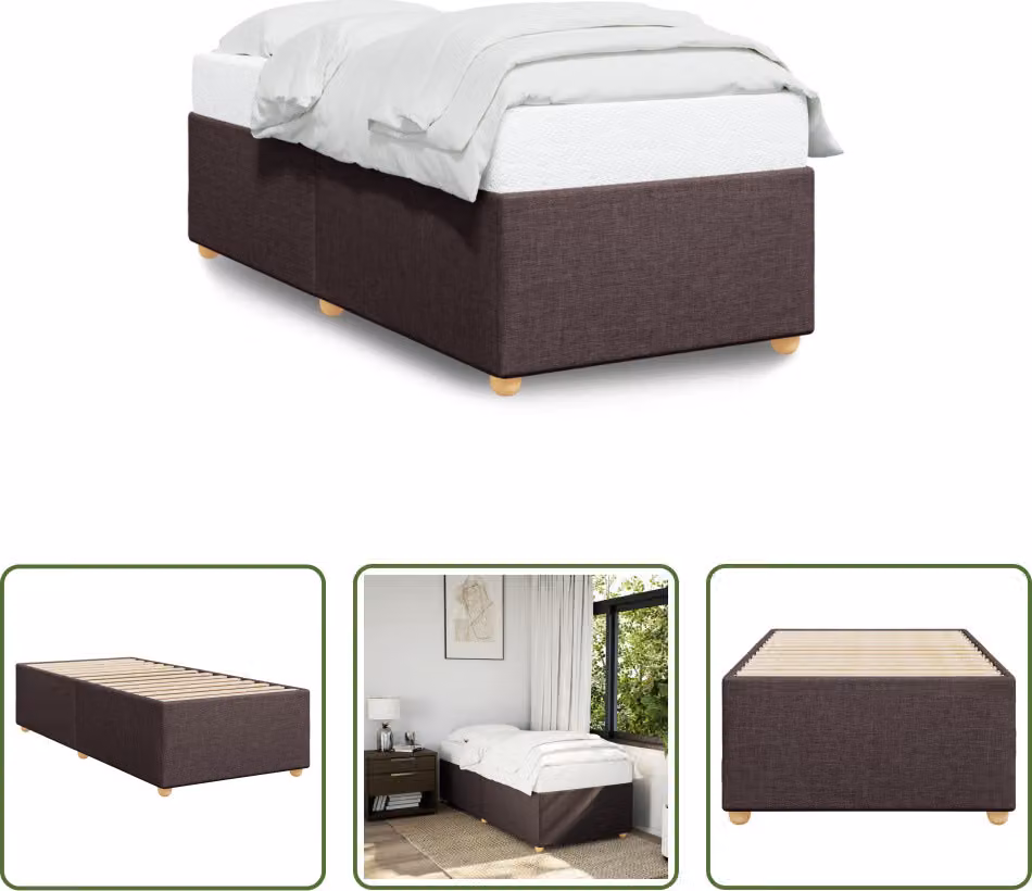 The Living Store rete marrone scuro 100x200 cm in tessuto