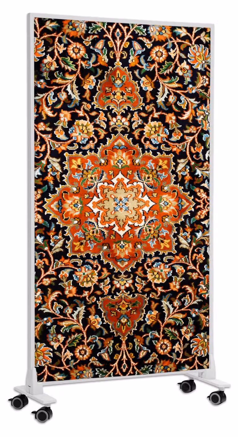Stufa elettrica a pannello radiante, design indipendente - 1200 Watt - Motivo: tappeto orientale - Adatta per ambienti da 18 a 29 m² - Funzionamento elettrico