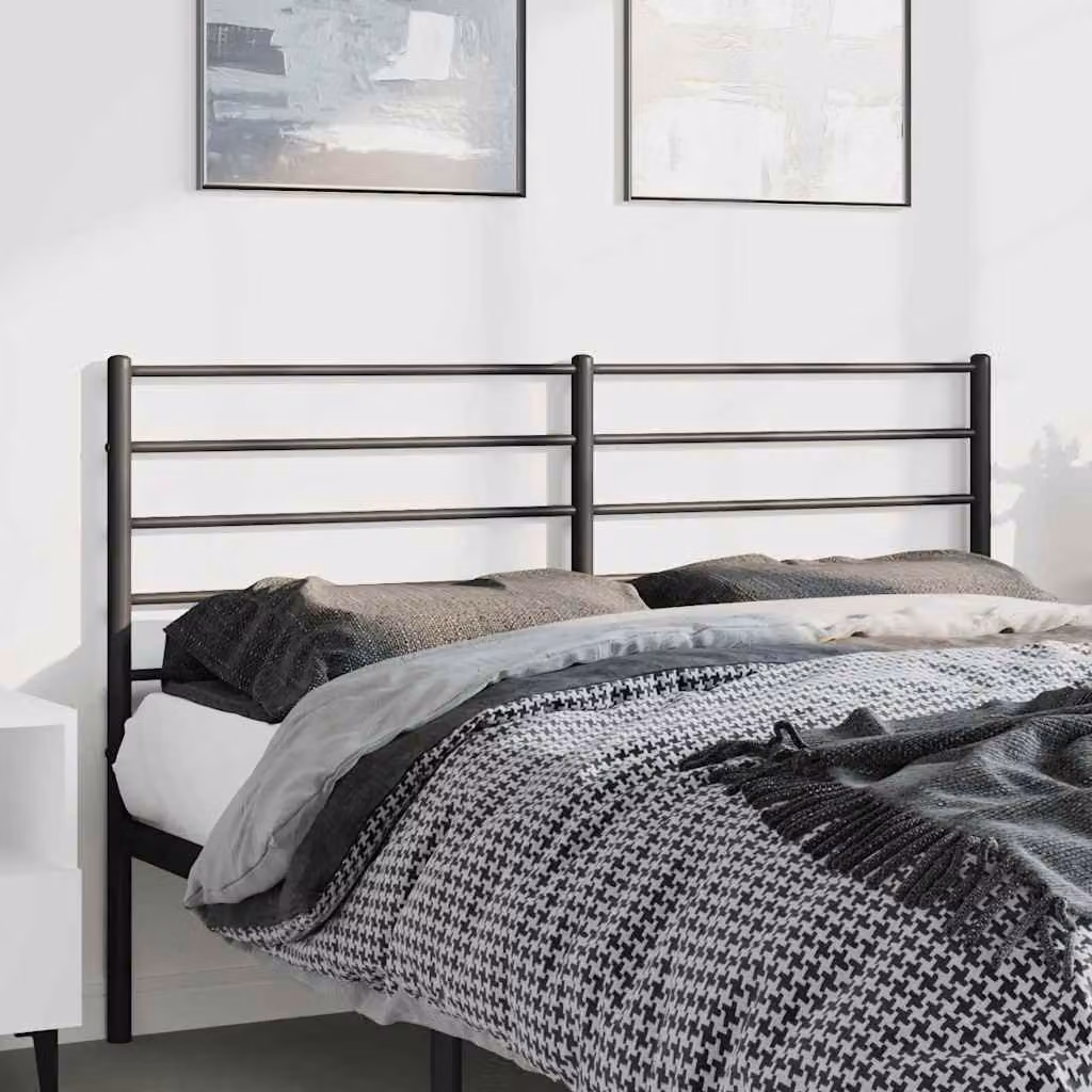 Testiera di ricambio vidaXL in metallo nero laccato, Larghezza: 142 cm