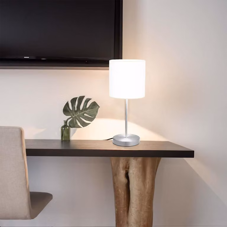 Set di 2 lampade da tavolo vidaXL moderne in metallo e tessuto, colore bianco e argento, con tecnologia touch e attacco E14