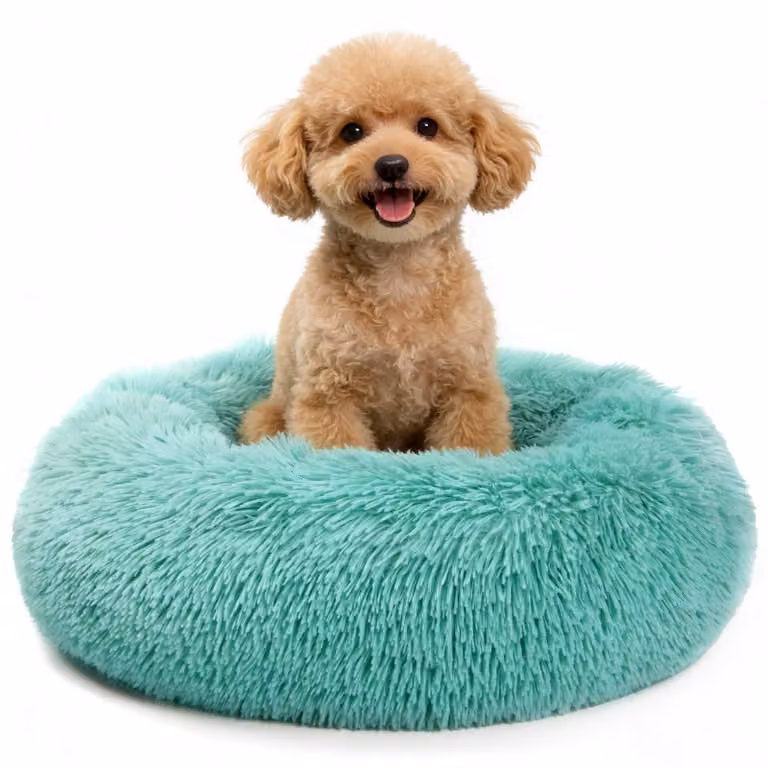 Cuccia rotonda per animali domestici, forma a ciambella, in peluche, diametro 60 cm, lavabile, per cani