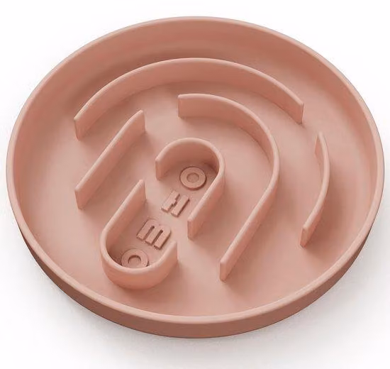Ciotola in silicone anti-schizzi per cani, salutare, antiscivolo, grigio medio