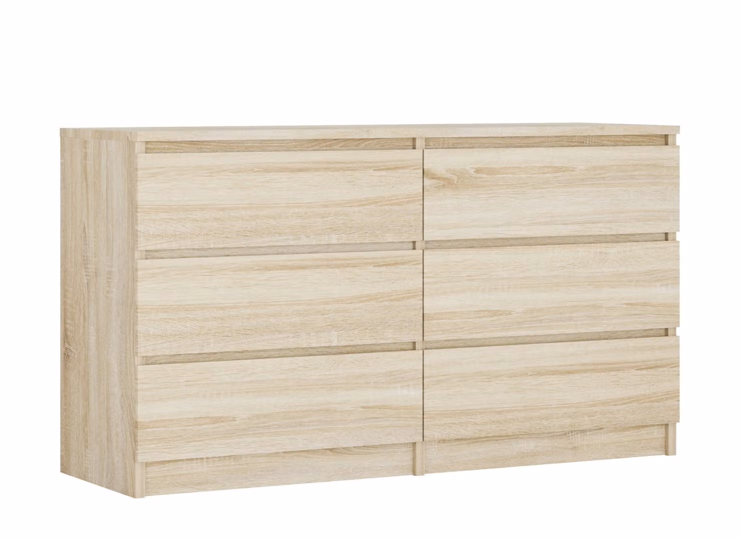 Cassettiera con 6 cassetti, colore: rovere Sonoma, 138 x 78 x 39 cm