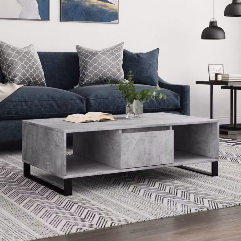 Maison Exclusive - Tavolino da salotto grigio cemento 104x60x35 cm Materiale ligneo