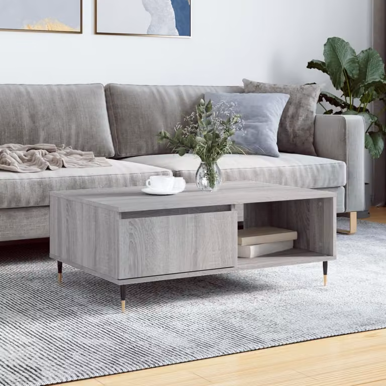 Maison Exclusive - Tavolino grigio Sonoma 90x60x35 cm Materiale ligneo