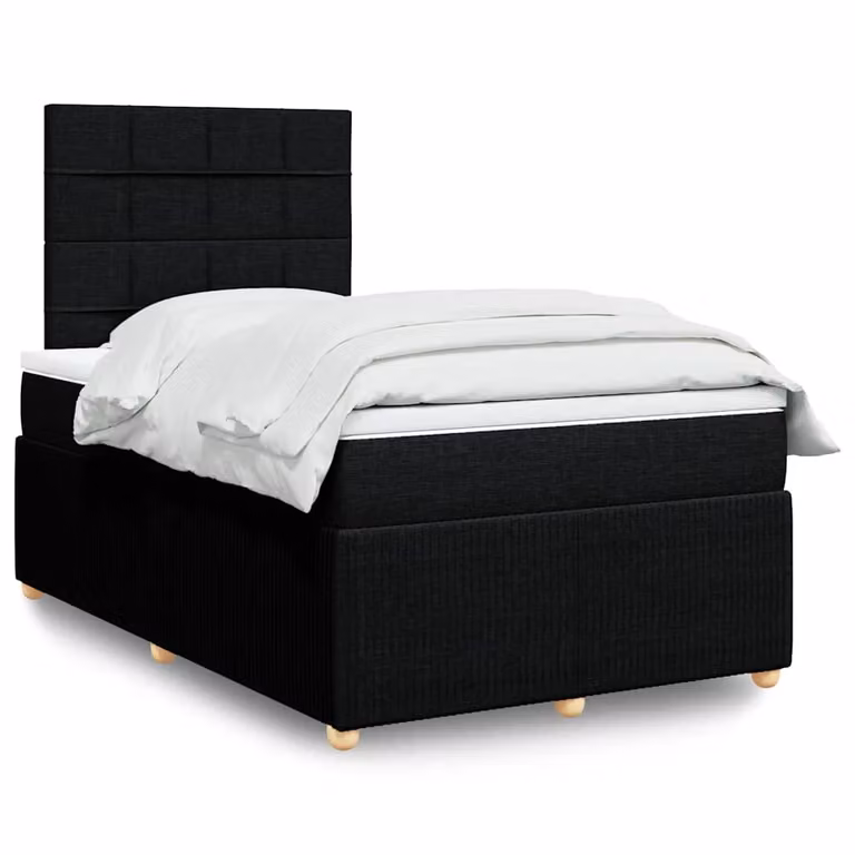 vidaXL Letto Ibrido con Giroletto a Molle e Materasso, Nero e Bianco, L/P/H: 200 x 120 x 150,5 cm