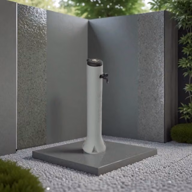 Sined Tritone Fontanella Da Giardino In Hdpe Con Gancio Portagomma h 100 Cm Tortora