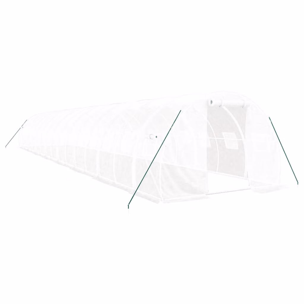 Serra con Telaio in Acciaio Bianco 48 m² 16x3x2 m