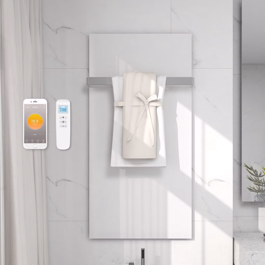 Riscaldatore a infrarossi - Bianco - 700W, 60 cm x 120 cm