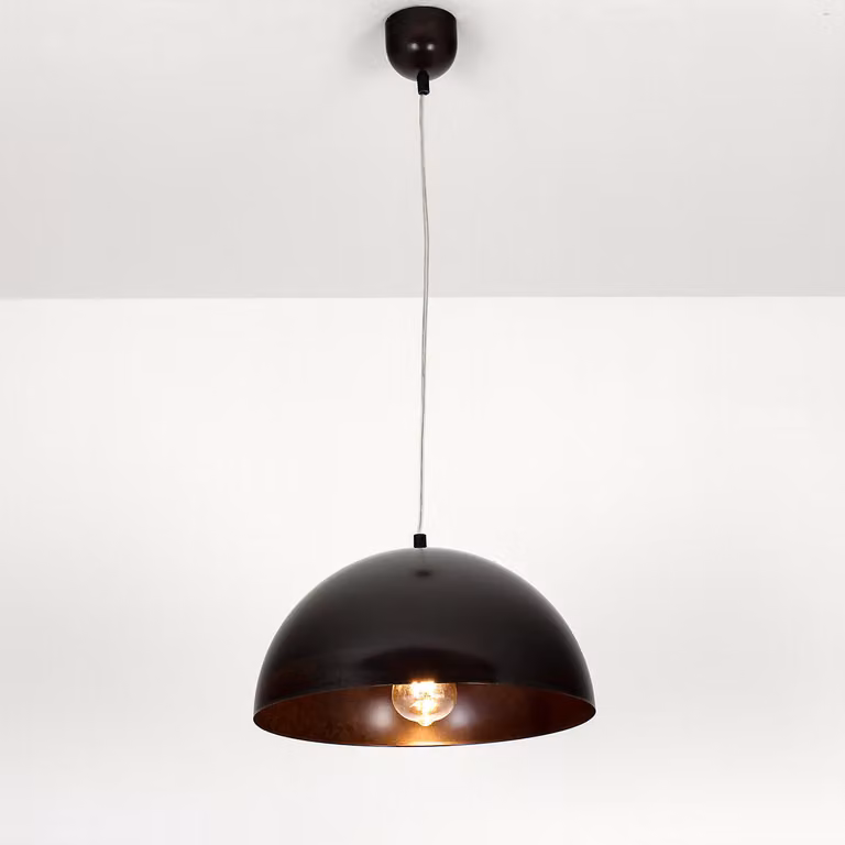 Lampada a sospensione VintageIndustrie "Hemisphere" marrone in metallo antico lampada a sospensione soggiorno tavolo da pranzo