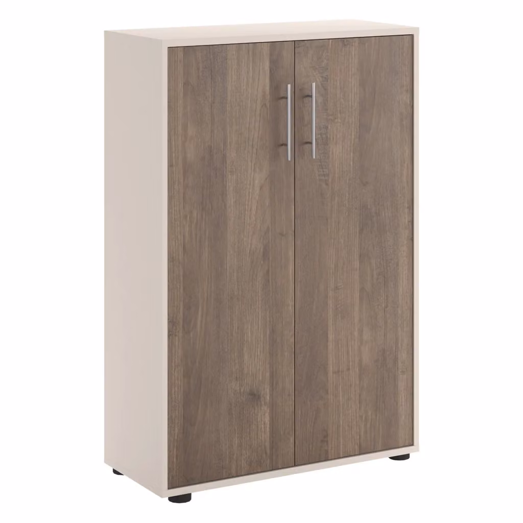 Armadio Multiuso Parabita con 2 Ante e 2 Ripiani, Beige, L: 79 cm, H: 118 cm, P: 34 cm – 2
