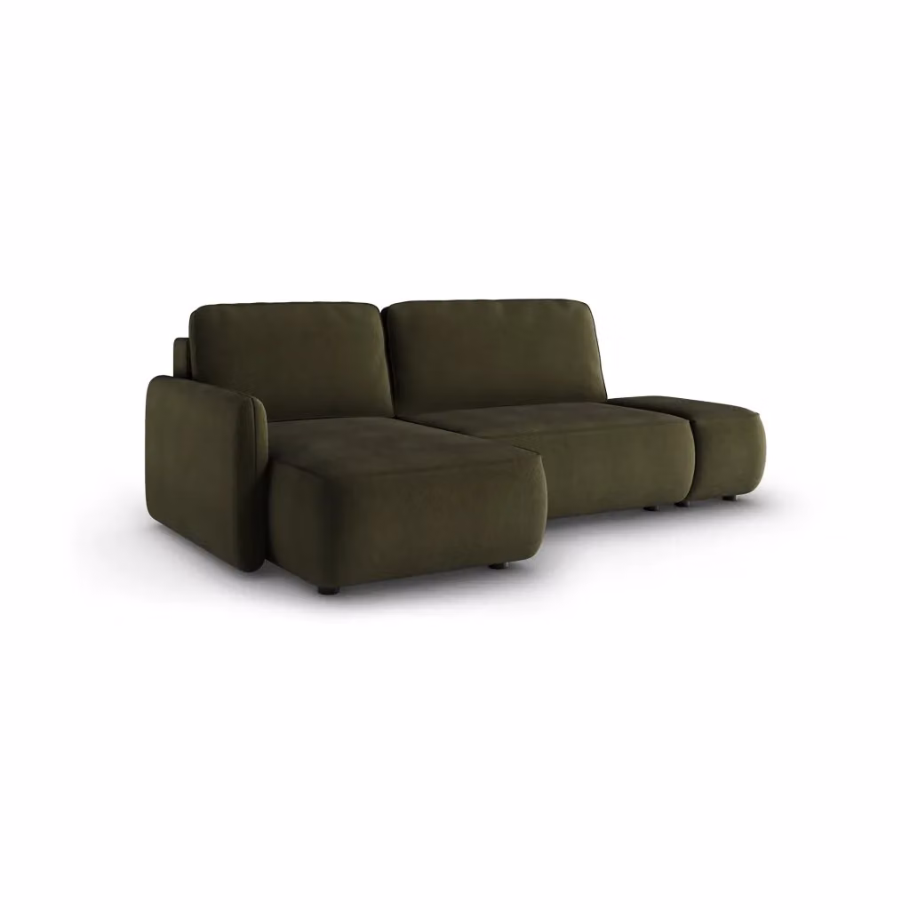 Rezzo, Divano Letto con Penisola Contenitore Verde L/P/H: 229 x 148 cm – 2