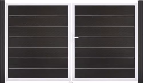 GroJa Solid Grande Premium porta nera co-ex DIN destra 300x180x4 cm telaio alluminio EV1, 2 ante