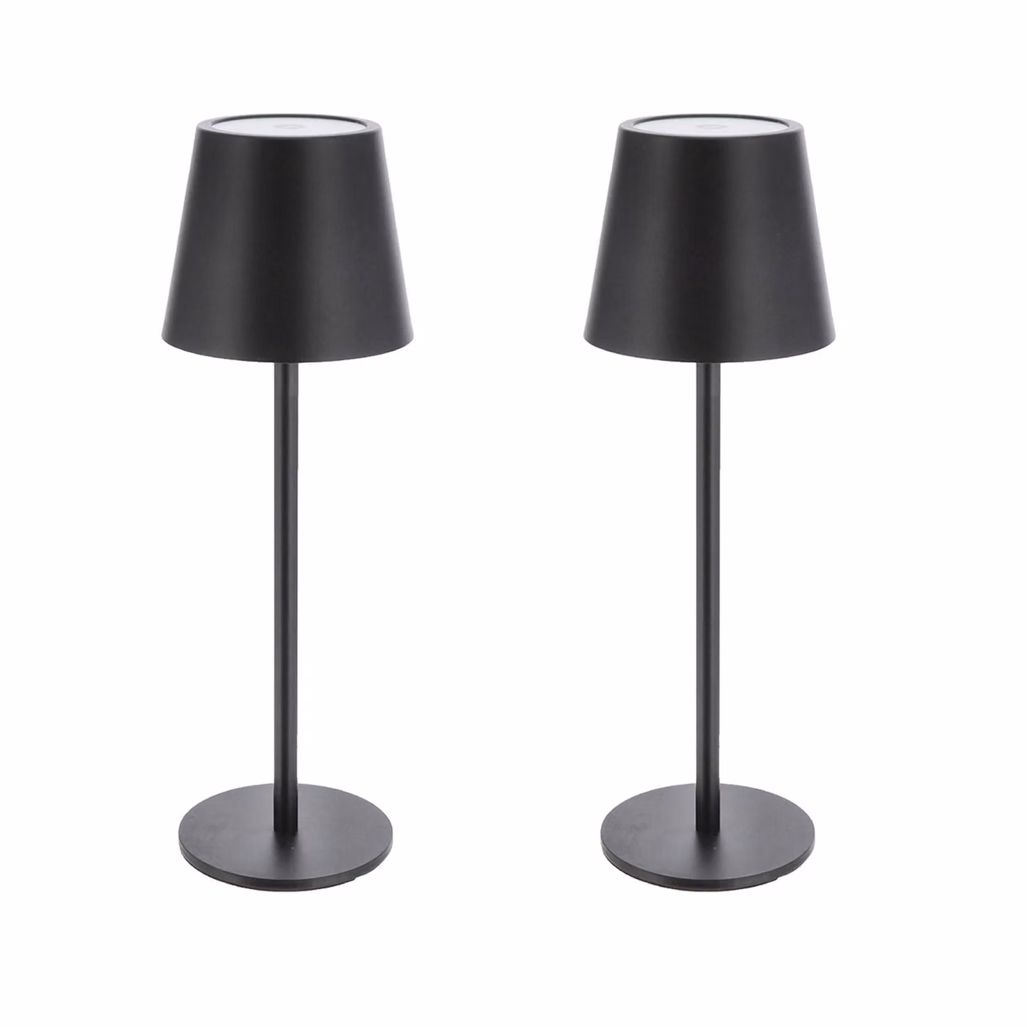 2x Lampada da tavolo ricaricabile a LED in metallo nero con funzione touch 3 toni bianchi lampada da comodino dimmerabile lampada da tavolo