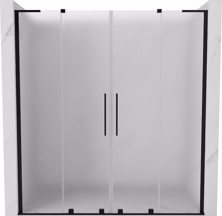 Mexen Velar L Duo porta doccia scorrevole 200 cm, smerigliato, nero - 871-200-003-32-70