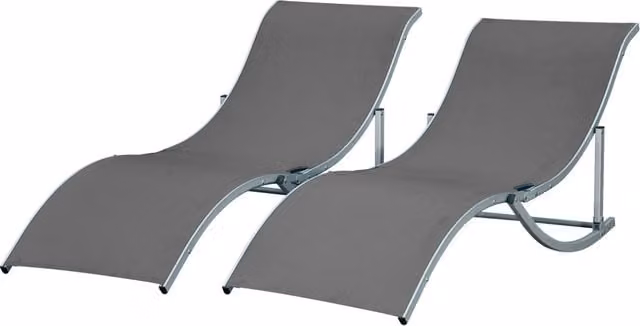 Lettini prendisole pieghevoli 2 pezzi ¨C zephmum ¨C antracite alluminio textilene 120 kg