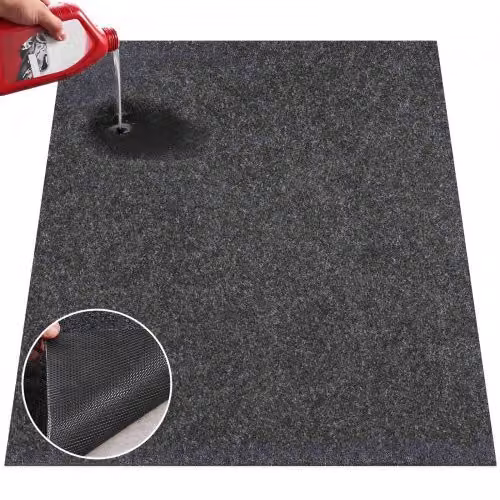 Tappetino da Garage VEVOR Antiscivolo e Impermeabile in TPE, Protezione per Auto contro Acqua, Neve, Pioggia, Fango e Olio, Colore Grigio o Nero, L: 223,52 cm, P: 609,6 cm, H: 0,24 cm