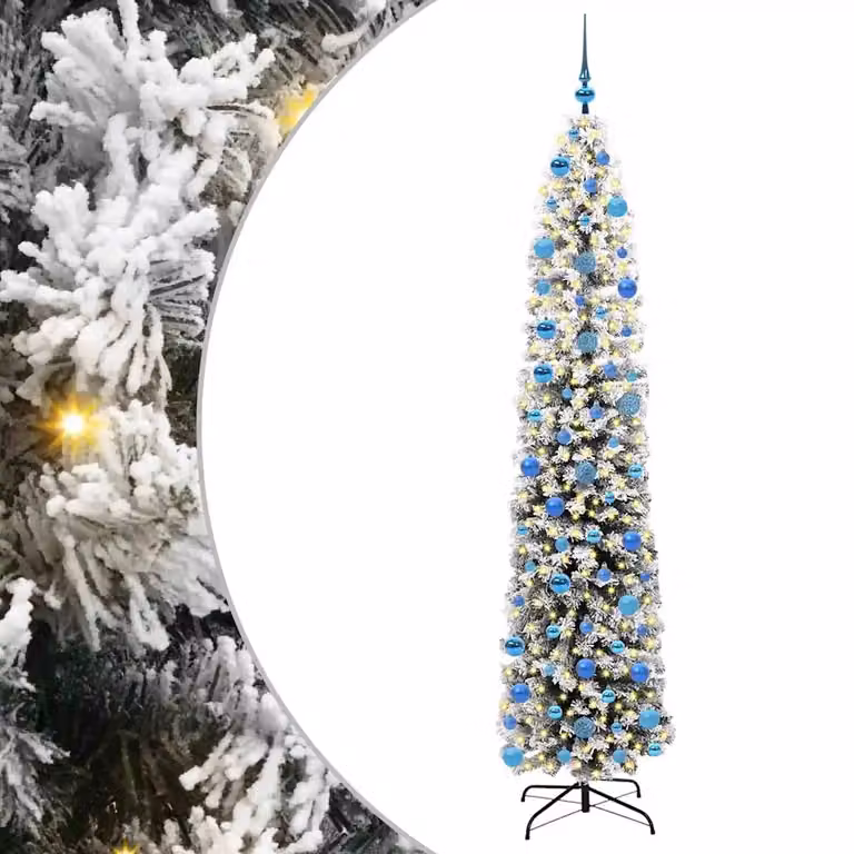 Albero di Natale artificiale moderno vidaXL verde con 300 LED bianco caldo, Altezza: 240 cm
