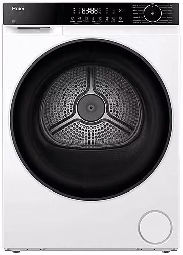 Asciugatrice a pompa di calore Haier HD120-E357U1-IT da 12 kg, Bianco e Nero, Profondità: 69 cm, Classe E