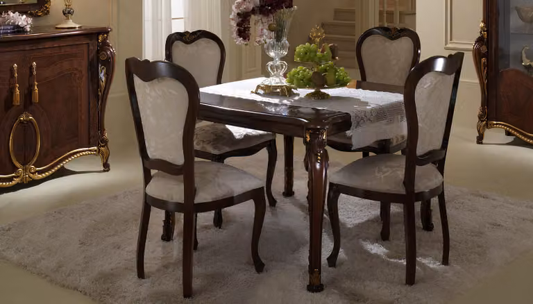 Design 4x Stühle Sessel Set Stuhl Gruppe Esszimmer Garnitur Holz arredoclassic
