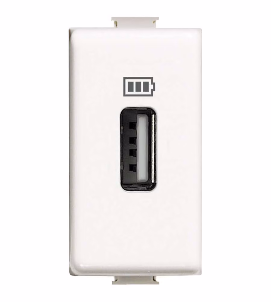 Bticino Caricatore USB 1,1A Matix Bianco per Cellulari e Tablet