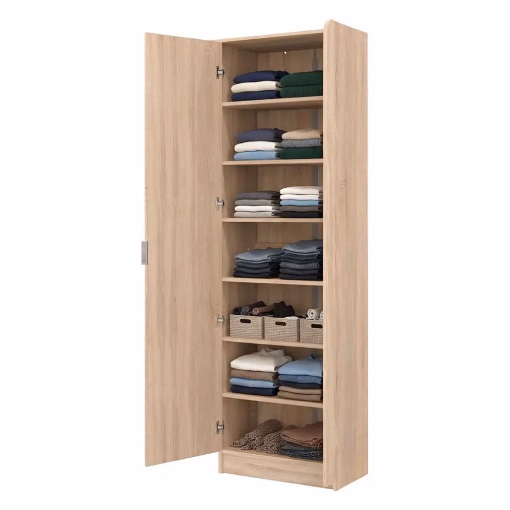 Scarpiera DMORA Delizia con 6 ripiani, Marrone Rovere, L: 60 cm, P: 33 cm, H: 191.5 cm – 2