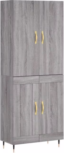 Credenza | Madia | Buffet da pranzo | Armadio da pranzo Grigio Sonoma 69,5x34x180 cm in Legno Multistrato