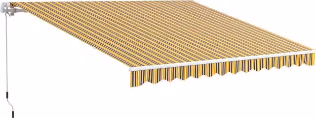Tenda da sole avvolgibile con bracci a scomparsa Outsunny, apertura a manovella, Giallo, L: 350 cm, H: 250 cm