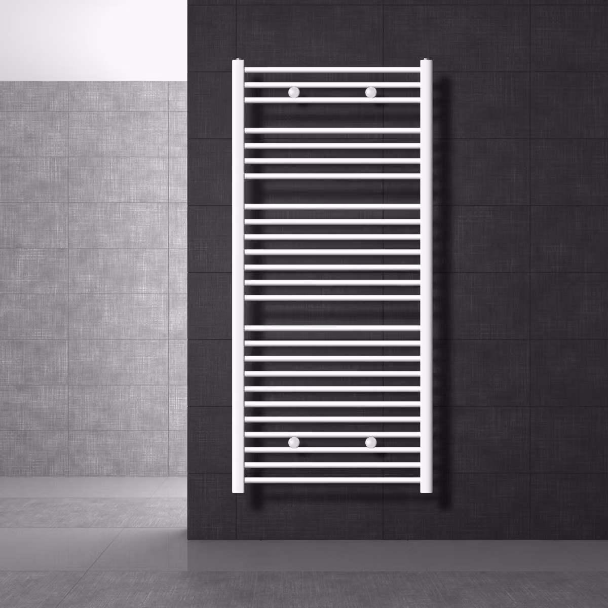 LuxeBath radiatore per bagno Sahara, 750x1500 mm, bianco, diritto con attacco laterale, senza elemento riscaldante