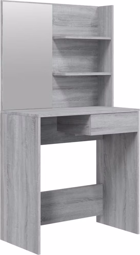 Toeletta con Specchio Grigio Sonoma 74,5x40x141 cm