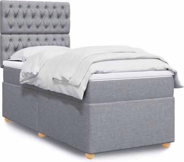 Giroletto a Molle con Materasso Grigio Chiaro 90x190 cm Tessuto 3293442