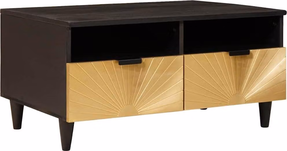 Tavolino da salotto Nero e Oro 40 x 33 x 46 cm