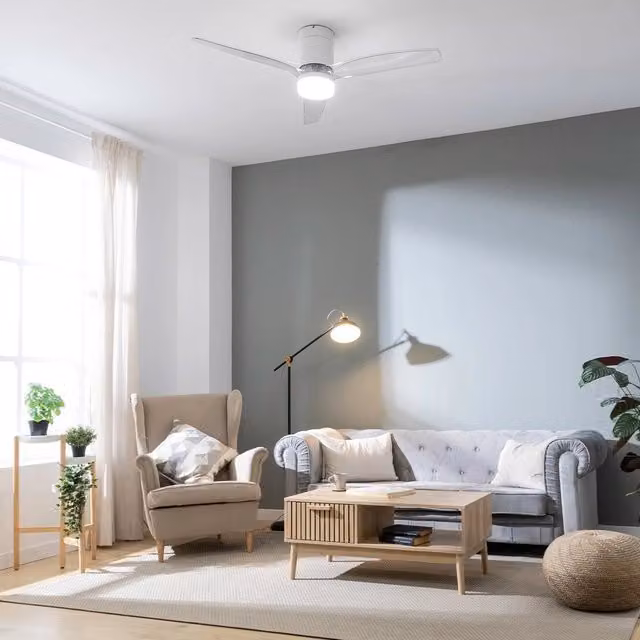Ventilatore da soffitto Cecotec EnergySilence Aero 5650 Bianco e Trasparente con telecomando e timer