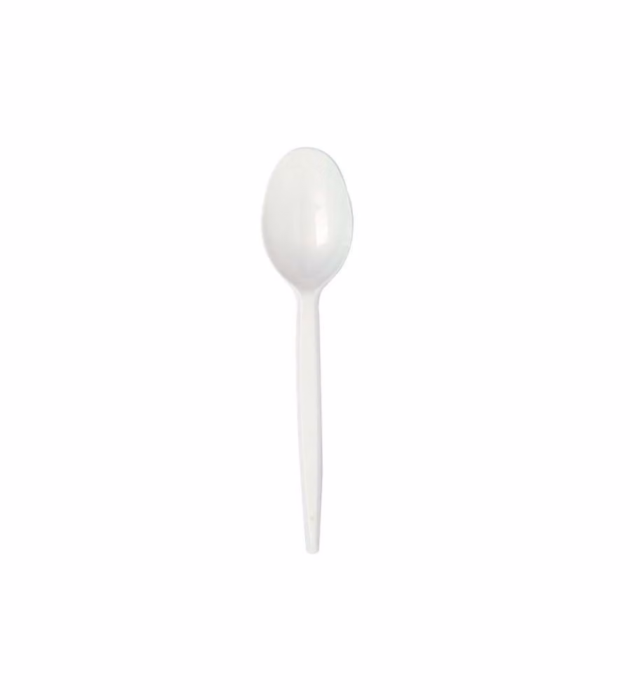 Cucchiai Monouso Bioplastica Compostabile Bianco - 50 Pezzi