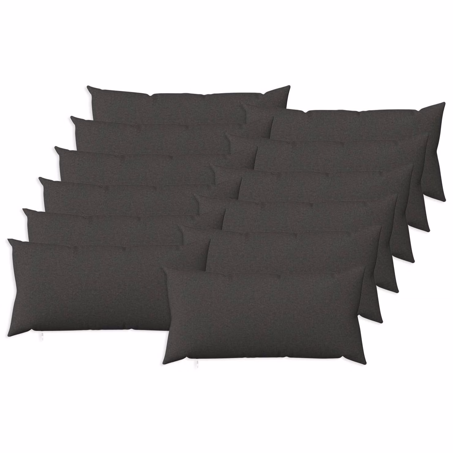 Set di 12 federe vidaXL HEERLEN grigio, L 80 cm x P 40 cm, in tessuto poliestere