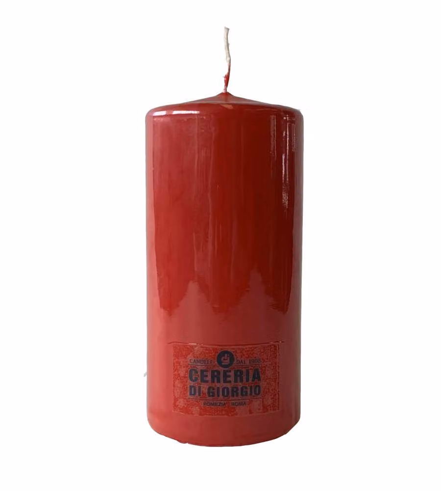 CERERIA DI GIORGIO Candela rotonda rossa 7x15 cm per decorazioni interni