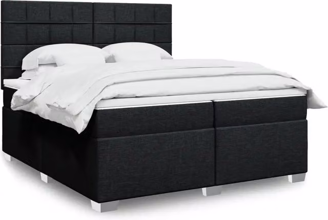 Letto Ibrido Moderno vidaXL con Materasso e Illuminazione Sotto il Letto, Bianco e Nero, L/P: 200 x 200 cm
