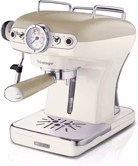 Macchina da caffè espresso - Per polvere e cialde ESE - Filtro 1 e 2 tazze - Montalatte - 850W - Beige