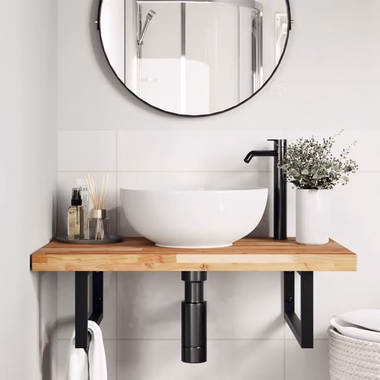 SYFAX™ Piano da Bagno Finitura a Olio 100x50x4 cm in Legno di Acacia