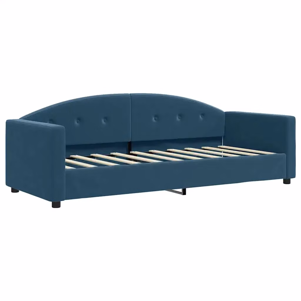 Letto da giorno blu in velluto vidaXL L/P/H: 222 x 90 x 75 cm – 2