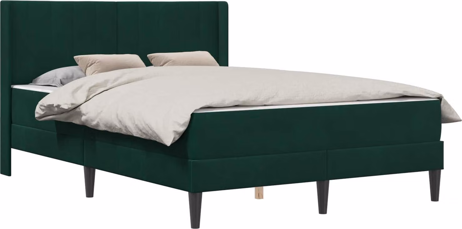 Struttura letto con materasso Verde Scuro 120 x 190 cm Velluto