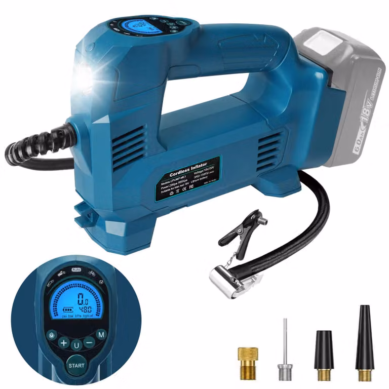 Compressore d'aria portatile - 18 Volt a batteria - Pressione massima: 10,34 bar