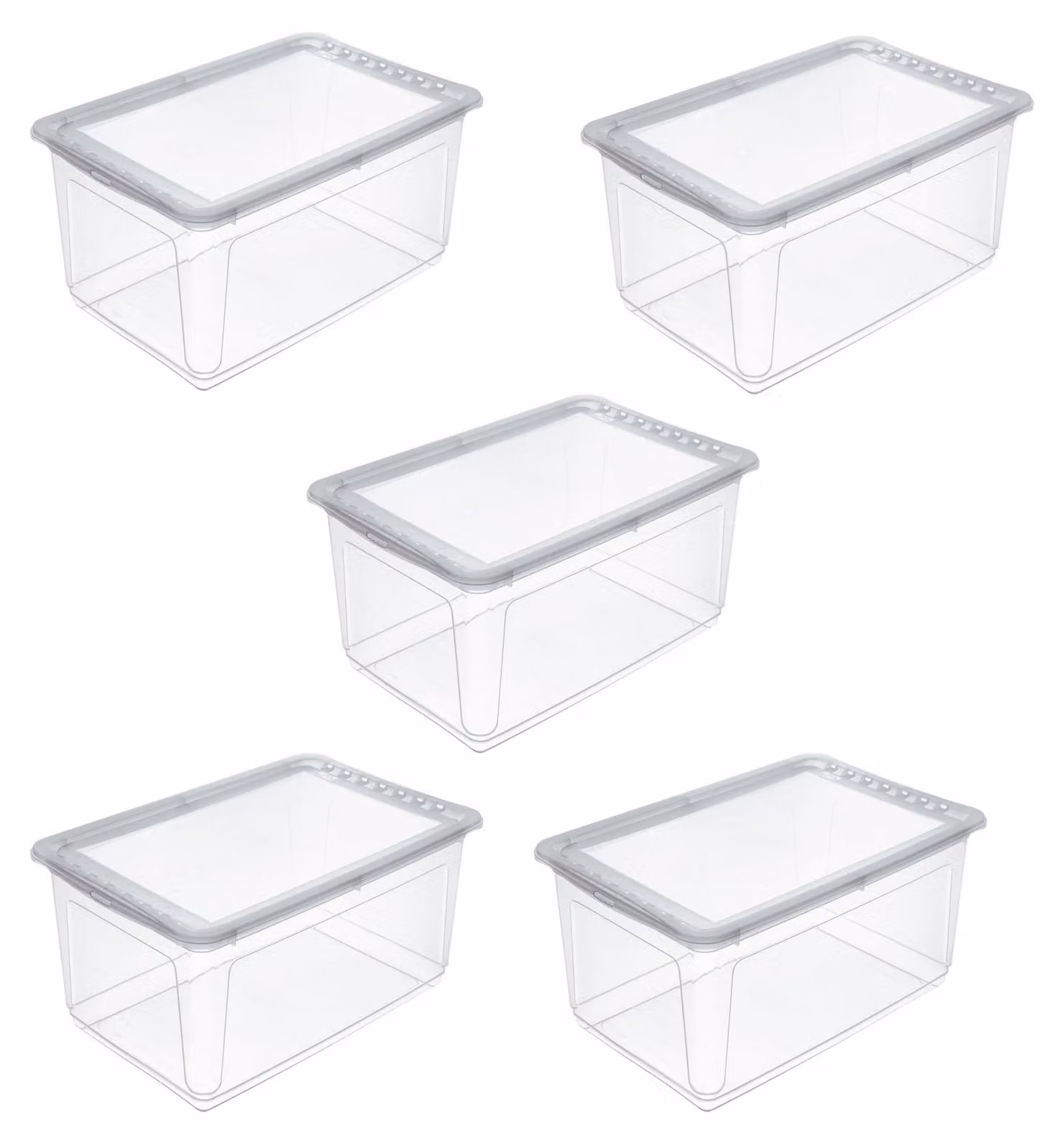 Contenitore portaoggetti keeeper bea, con sistema Air Control, dimensioni 59 x 39 x 27 cm, capacità 43 litri, colore trasparente