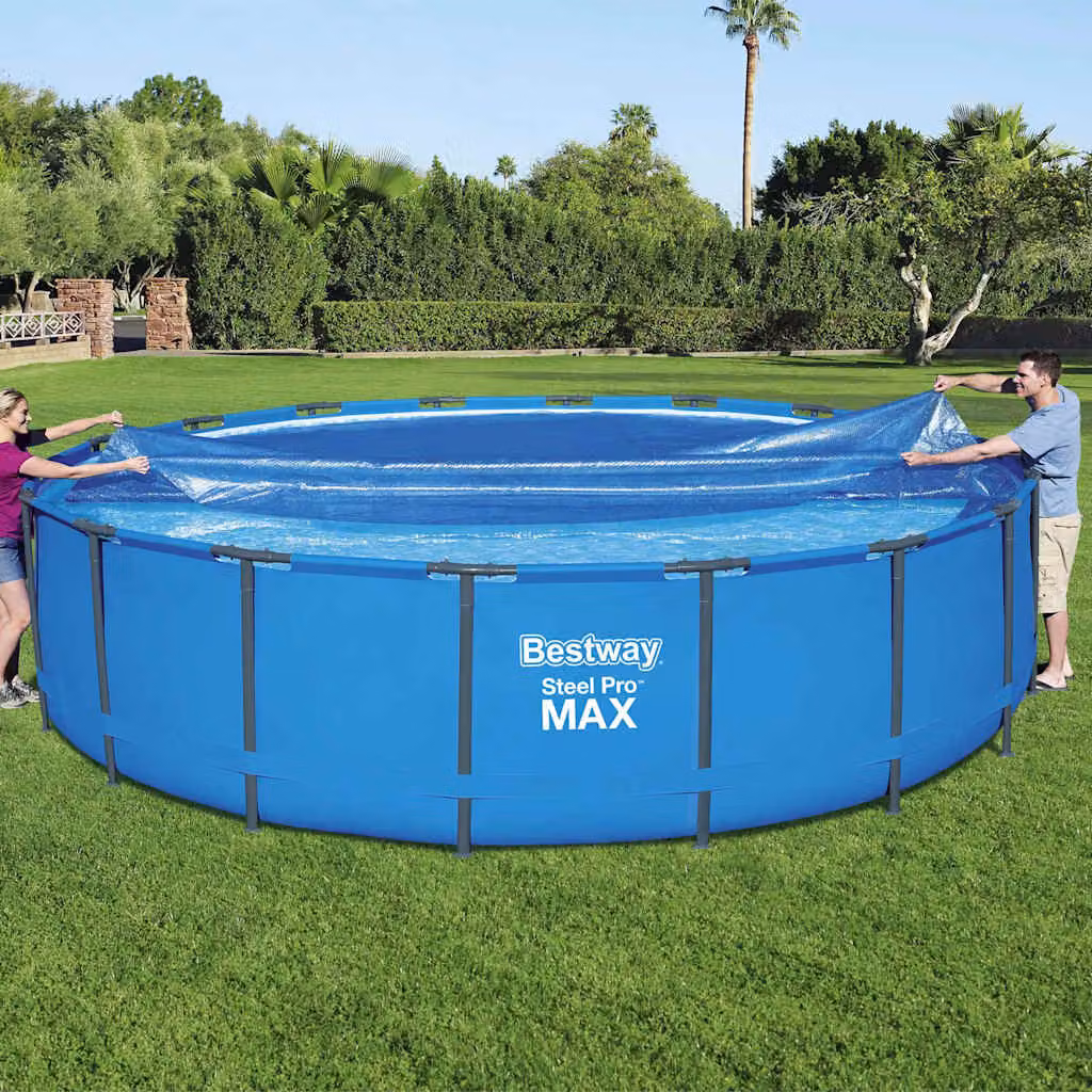 Copertura solare termica Bestway Flowclear per piscina rotonda, blu e trasparente, diametro: 549 cm