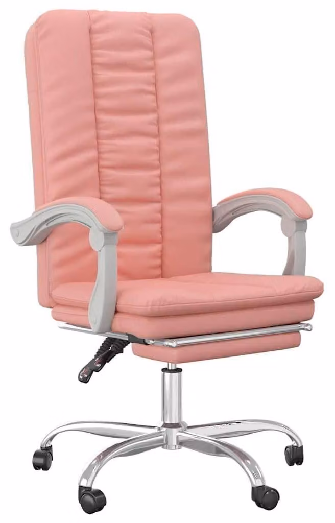Sedia da ufficio rosa con funzione reclinabile e rivestimento in ecopelle