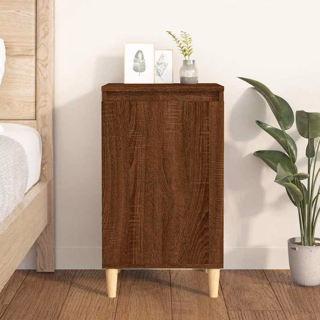Comodino vidaXL in Legno Multistrato e MDF, Colore Marrone Rovere, L 40 cm x P 35 cm x H 70 cm