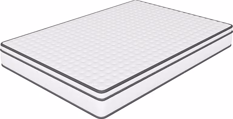 UnboxG Materasso a molle insacchettate 140x200x25cm - Materasso ortopedico comfort a 7 zone con molle indipendenti, bianco con bordo grigio, traspirante e silenzioso